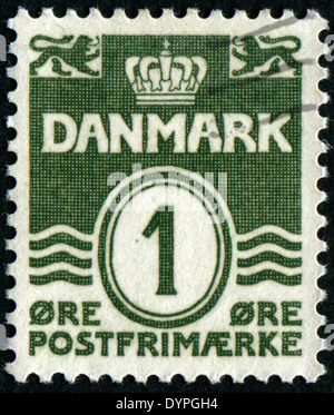 Dänemark - ca. 1960: eine Briefmarke gedruckt in Dänemark zeigt 1 Krone, Serie, ca. 1960 Stockfoto