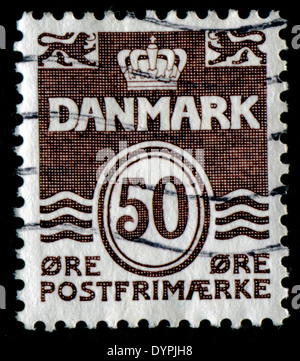 Dänemark - ca. 1960: eine Briefmarke gedruckt in Dänemark zeigt 50 Kronen, Serie, ca. 1960 Stockfoto