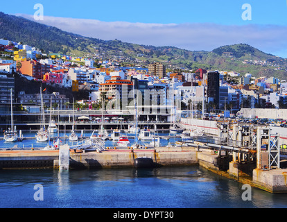 Blick auf den Hafen in Santa Cruz De La Palma, Kanarische Inseln, Spanien Stockfoto