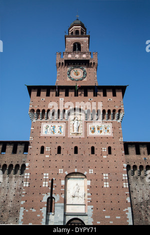 Torre del Filarete am Castello Sforzesco in Mailand, Italien Stockfoto