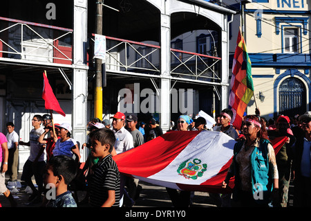 Landesweiten Streik - Plaza de Armas in IQUITOS. Abteilung von Loreto. Peru Stockfoto