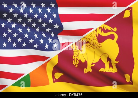 USA und Sri Lanka Flagge. Teil einer Serie. Stockfoto