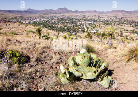 Blick auf Alpine, Texas, eine kleine Stadt in der nördlichen Spitze der Chihuahua-Wüste und Sitz der Brewster County. Stockfoto