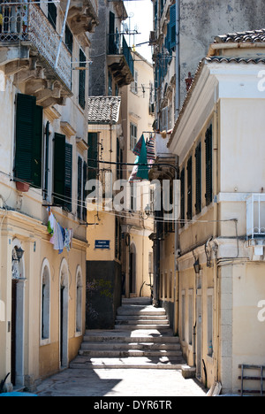Gassen in Korfu-Stadt Stockfoto