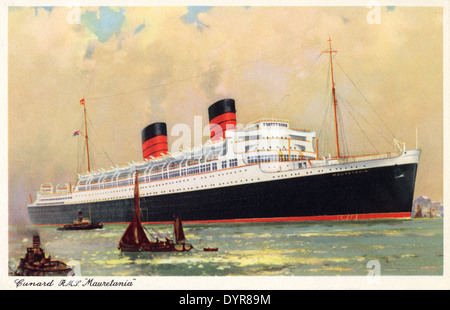 Die 2. Cunard White Star Ocean Liner RMS "Mauretanien" Postkarte KATHY DEWITT Stockfoto