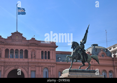 Manuel Belgrano Statue vor der Casa Rosada, Buenaos Aires, Argentinien Stockfoto