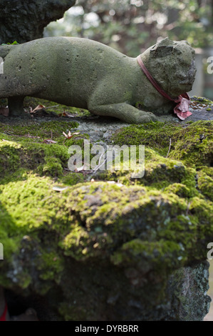 Hüter des Tempels, Nezu Schrein, Tokyo, Japan Stockfoto