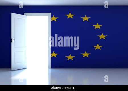 3d-Rendering Nation Flagge an der Wand Stockfoto