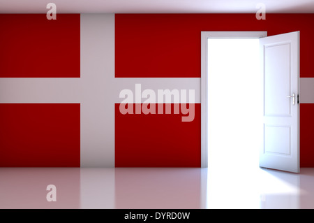 3d-Rendering Nation Flagge an der Wand Stockfoto