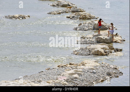 Die renaturierte Isar in München, 2011 Stockfoto