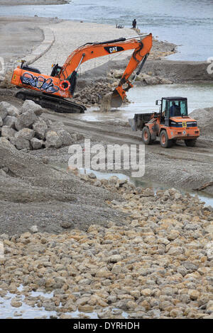 Renaturierung der Isar in München, 2011 Stockfoto