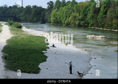 Die renaturierte Isar in München, 2011 Stockfoto