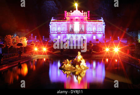 Palazzo beleuchtete Linderhof im Graswangtal, 2011 Stockfoto