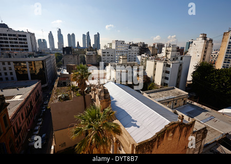 mit Blick auf Dächer in Montserrat in Richtung Puerto Madero-Buenos Aires-Argentinien Stockfoto