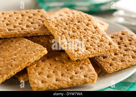 Gesunden Honig Graham Cracker auf einem Teller Stockfoto