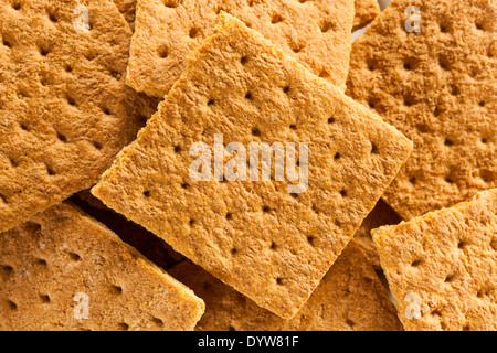 Gesunden Honig Graham Cracker auf einem Teller Stockfoto