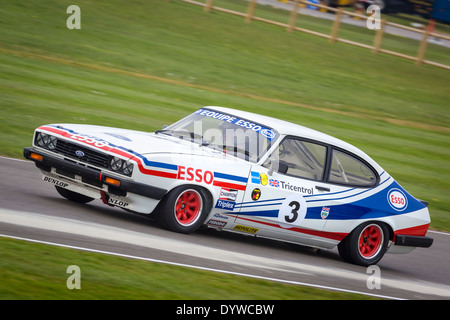 1979 Ford Capri MkIII 3.0S mit Fahrer Paul Pochciol. Das Gerry Marshall Trophy Rennen. 72. Goodwood Mitgliederversammlung, Sussex, UK Stockfoto