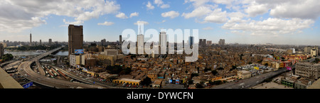 Eine zentrale Cairo Panorama nach Westen und Norden über den Nil. Stockfoto