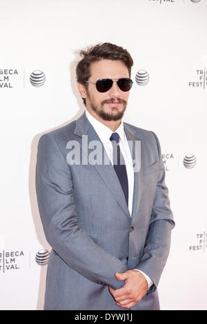 New York, NY, USA - 24. April 2014: Schauspieler James Franco besucht die "Palo Alto" Premiere während der 2014 Tribeca Film Festival am SVA Theater in New York City Stockfoto