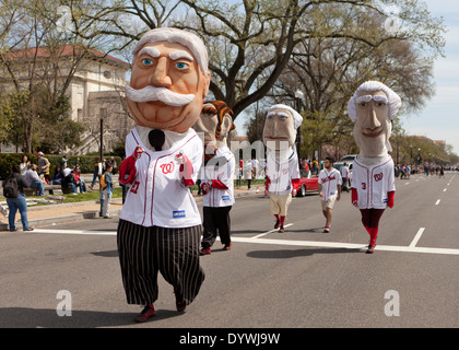 Die Racing Präsidenten Washington Nationals Baseball Team Maskottchen - Washington, DC USA Stockfoto