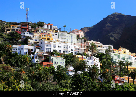 Valle Gran Rey, Spanien, mit Blick auf den Ortsteil La Calera auf der Insel La Gomera Stockfoto