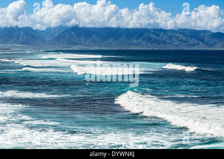 Surfer am berühmten Hookipa Beach in der Nordküste von Maui. Stockfoto