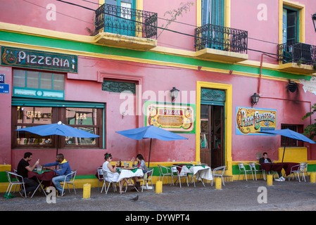 Pizzeria. Caminito Straße. La Boca-Viertel. Buenos Aires. Argentinien Stockfoto