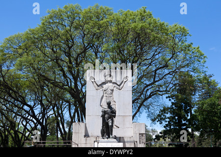 Pedro de Mendoza Statue. Lezama Square. Buenos Aires. Argentinien Stockfoto