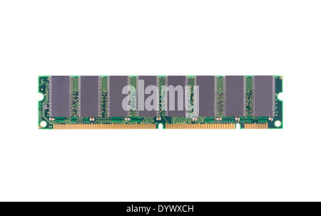 Arbeitsspeicher (RAM) auf einem weißen Hintergrund Stockfoto