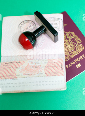 Touristenvisum in britischen Reisepass, London Stockfoto