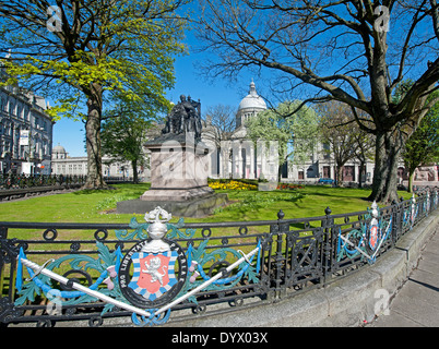 William Wallace Statue Union Terrasse Aberdeen, eingeschrieben "Pro Liebertate" Motto "für die Freiheit meines Landes) SCO 9056. Stockfoto