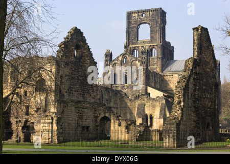 Kirkstall Abbey, Kirkstall, Leeds, West Yorkshire, England. Ein 12. Jahrhundert ruiniert Zisterzienserkloster. Stockfoto