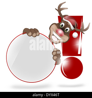 Pfoten Rudolph Christmas leere weiße Symbol Taste Stockfoto