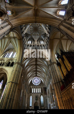 Das Innere der Kathedrale von Lincoln, Lincolnshire England UK Stockfoto
