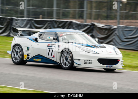 Lotus Evora GT4 Sport Rennen Auto in der britischen GT Meisterschaft am Oulton Park Tarporley Cheshire England Vereinigtes Königreich UK Stockfoto