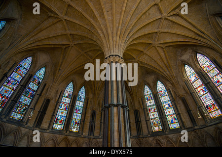 Der Kapitelsaal im Inneren der Kathedrale von Lincoln, Lincolnshire England UK Stockfoto