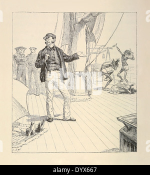 Arthur Burdett Frost (1851-1928) Illustration aus "A Tangled Tale" von Lewis Carroll veröffentlichte 1885. Verknoten Sie 4, die Koppelnavigation. Stockfoto