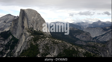 Panorama, Half Dome, Yosemite-Nationalpark, Kalifornien. Stockfoto