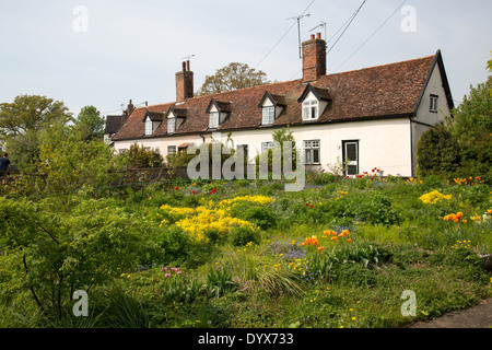 Häuser in großen Finborough Suffolk Stockfoto