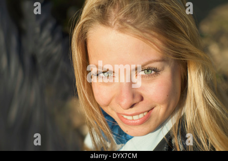 Happy Woman with outdoor portrait Stockfoto
