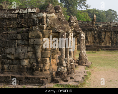 Terrasse der Elefanten, Tempel von Angkor Thom, Siem Reap, Kambodscha Stockfoto