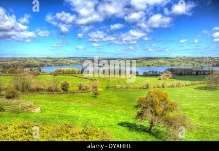 Blagdon See Somerset englische Landschaft England UK in bunte HDR Stockfoto