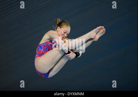 London, UK. 27. April 2014. Tauchgänge im 10m-Plattform Halbfinale Frauen tagsüber drei der FINA/NVC Diving World Series 2014 im London Aquatics Centre. Bildnachweis: Action Plus Sport Bilder/Alamy Live News Stockfoto