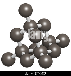 Reinem Silizium (Si, Silizium), Kristallstruktur. Hauptgebäude-Material von Computer-Chips. Atome werden als Kugeln dargestellt. Stockfoto