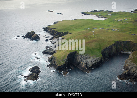 Südende des Fair-Isle aus der Luft gesehen. Shetland Stockfoto