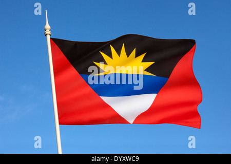 Die nationale Flagge von Antigua und Barbuda Stockfoto