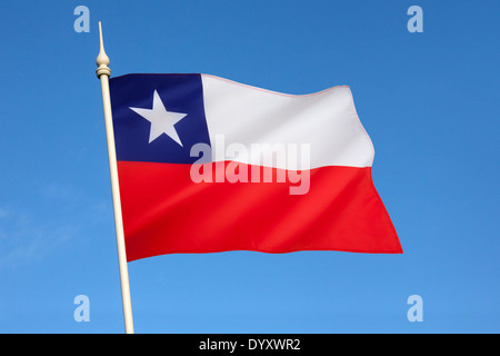Die nationale Flagge von Chile Stockfoto