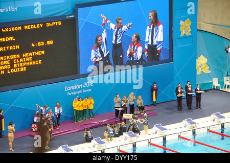 London 2012 Paralympischen Schwimmwettkämpfe Stockfoto