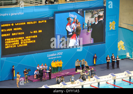 London 2012 Paralympischen Schwimmwettkämpfe Stockfoto