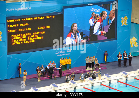 London 2012 Paralympischen Schwimmwettkämpfe Stockfoto